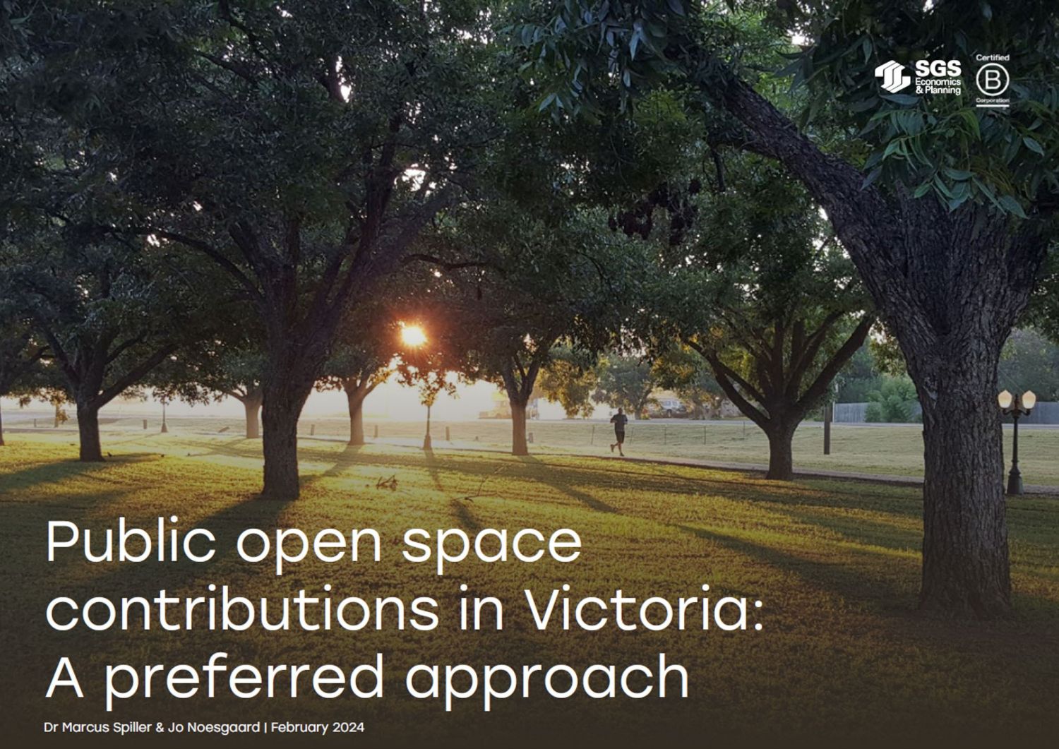 SGS Economic and Planning Public Open Space Melbourne Cover