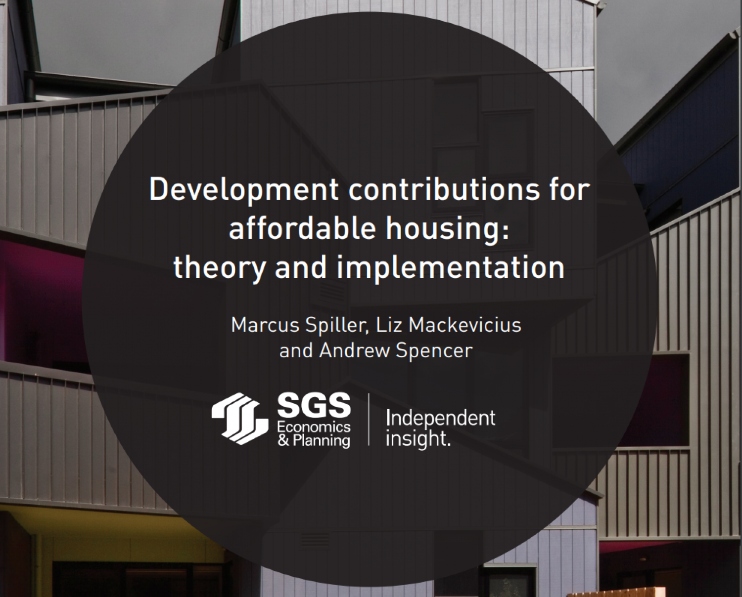 SGS Economics and Planning Development Contributions Affordable Housing