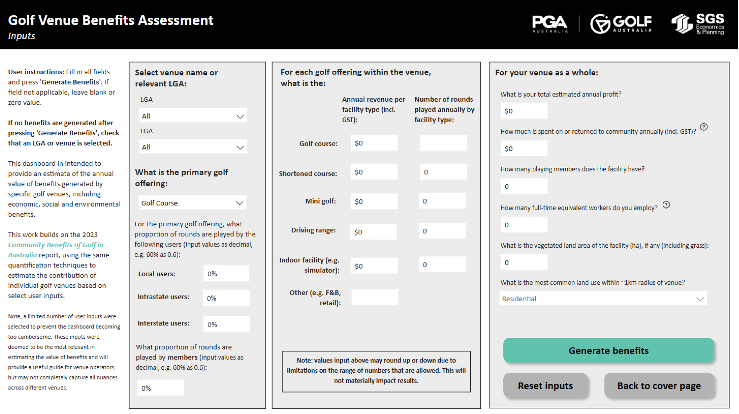 SGS Economics and Planning Golf Dash